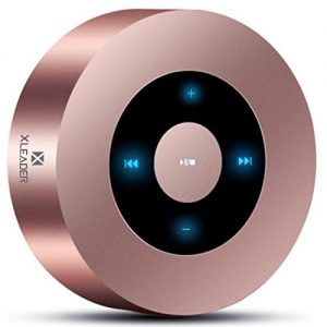 XLEADER SoundAngel (2 Gen) 5W Touch Bluetooth Speaker with Waterproof Case, 15h Music, Louder Crystal HD Sound, Premium Mini Portable Bluetooth Speaker for iPhone iPad Tablet Shower Gift, Rose Gold