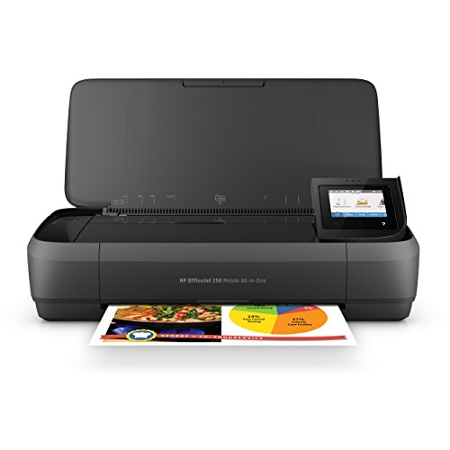 HP OfficeJet 250 All-in-One Portable Printer with Wireless & Mobile Printing (CZ992A), Black, Normal